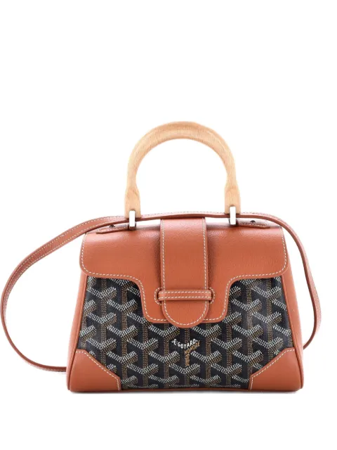Goyard Pre-Owned Saigon Top Handle Bag Coated Canvas with Leather Mini shoulder bag Black DBG9HAFDVVM7XZ8T
