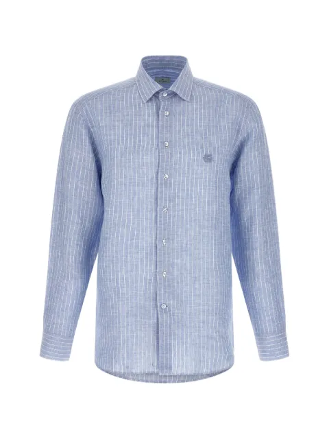 ETRO striped logo-embroidery shirt Blue MRIB000299TB301B0193