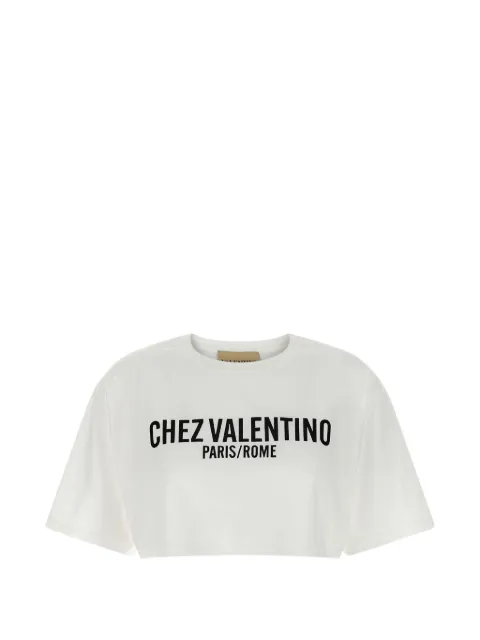 Valentino Garavani cropped print T-shirt White BMG25QA4S