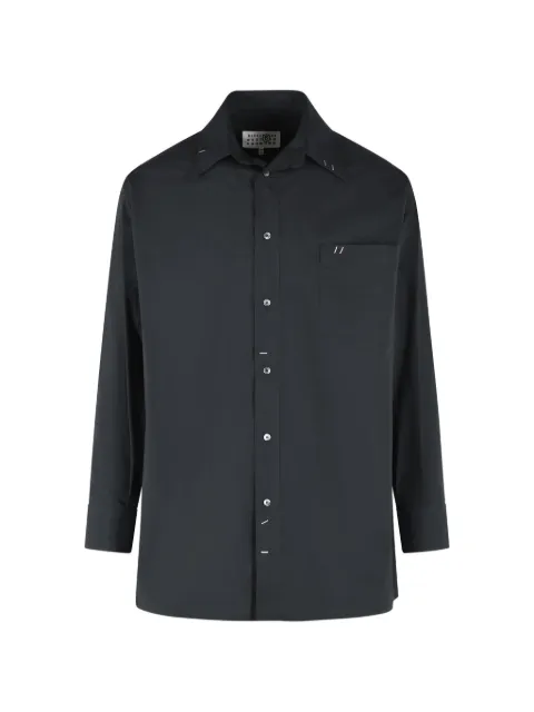 MM6 Maison Margiela pointed collar staple detail shirt Black SH0DT0041M35256