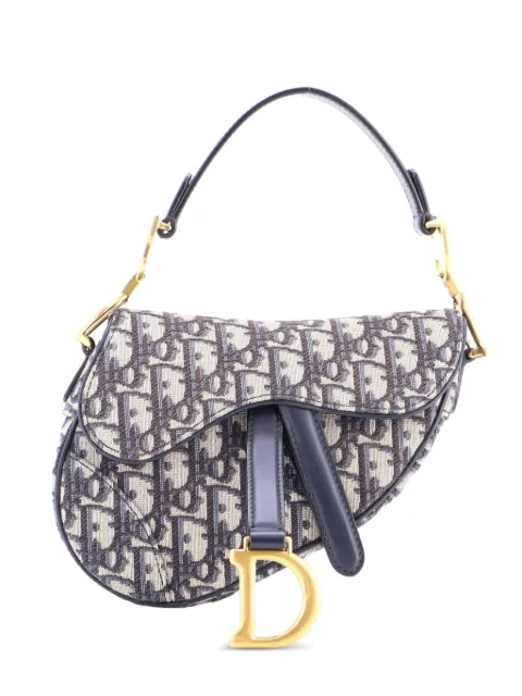 Christian Dior Pre-Owned Saddle Handbag Oblique Canvas Mini shoulder bag Blue G6KTAC0OZEY869LW