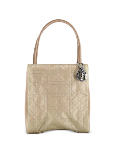 Christian Dior Pre-Owned Vintage Lady Dior Bag Cannage Quilt Nylon Medium satchel Neutrals U228ZD62YOJKILTI