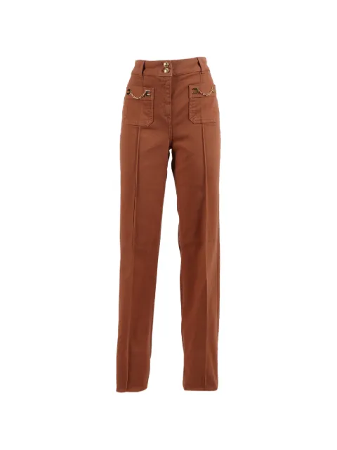 Elisabetta Franchi chain-detail trousers Brown PJ25D61E2