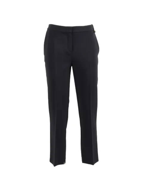 Elisabetta Franchi trousers in lightweight crêpe fabric with logo charm Black PA16661E2