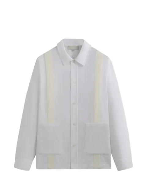 KITH seersucker boxy collared shirt jacket White KHM032080101