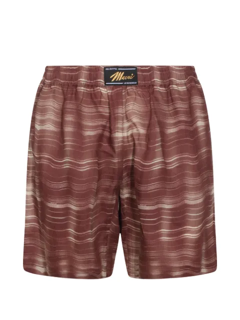 Marni striped ramie shorts Brown BXZC0014X0UTR029