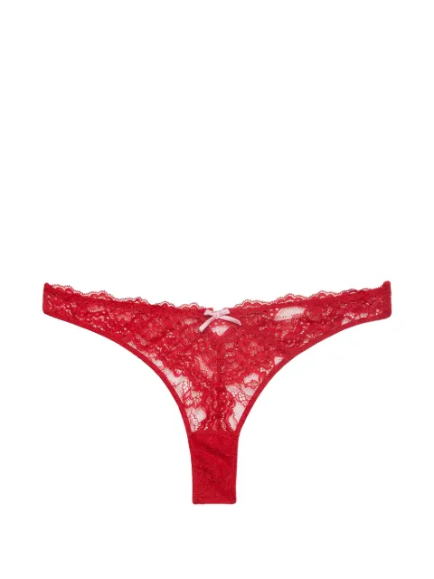 Fleur Du Mal Bianca bow-detail thong Red PY05040323