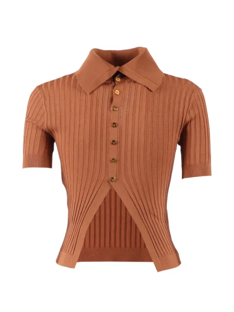 Elisabetta Franchi sheer knit top Brown MK01S62E2