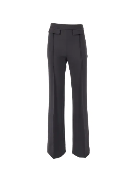 Elisabetta Franchi logo-embroidered crepe trousers Black PA17161E2
