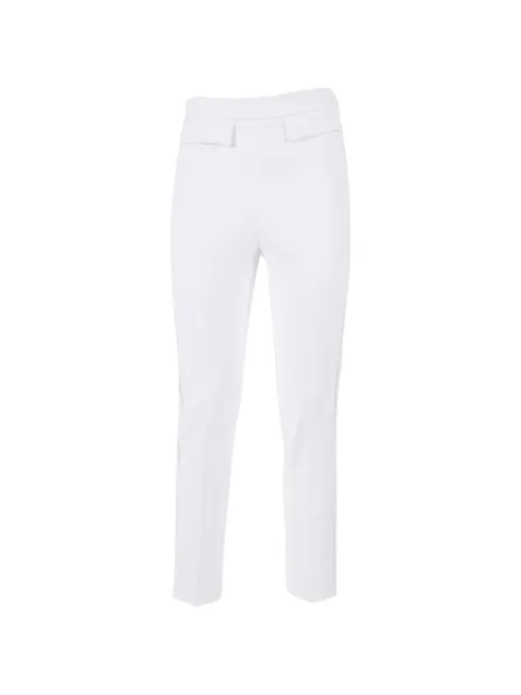 Elisabetta Franchi trousers in double layer stretch crêpe fabric with embroidered logo White PA17061E2