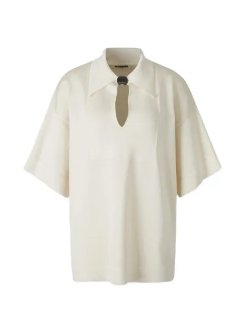 Jil Sander polo-collar top Neutrals J02GL0110J18364J18364