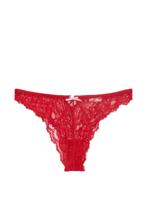 Fleur Du Mal Bianca bow-detail briefs Red PY05050323