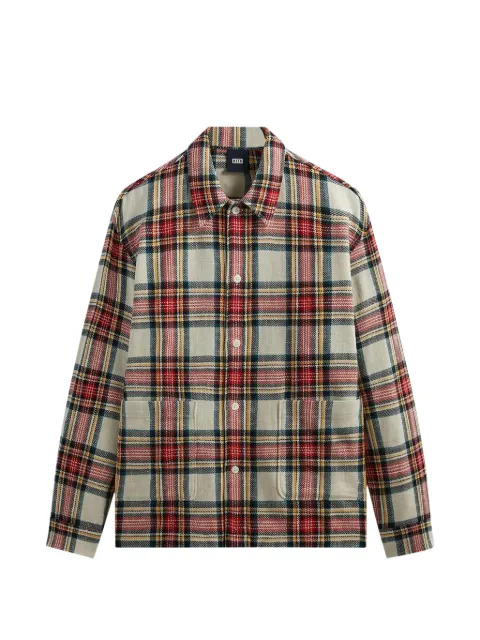KITH plaid collared overshirt Neutrals KHM031333678