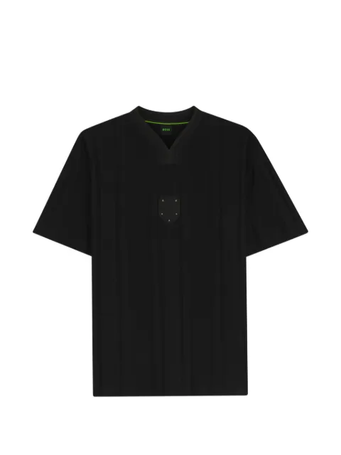 BOSS vertical-stripe V-neck T-shirt Black 50554645