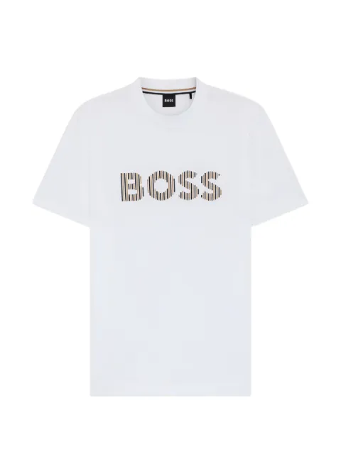 BOSS striped-logo T-shirt White 50560466