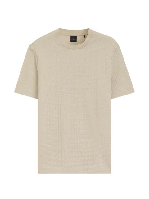 BOSS textured crew-neck T-shirt Neutrals 50561231