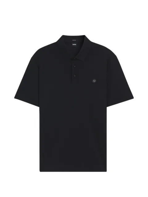 BOSS logo-patch polo shirt Black 50555829
