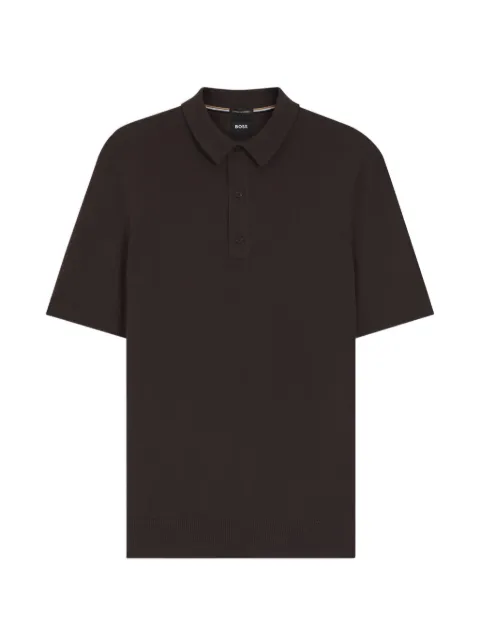 BOSS knit polo in virgin wool Brown 50560485