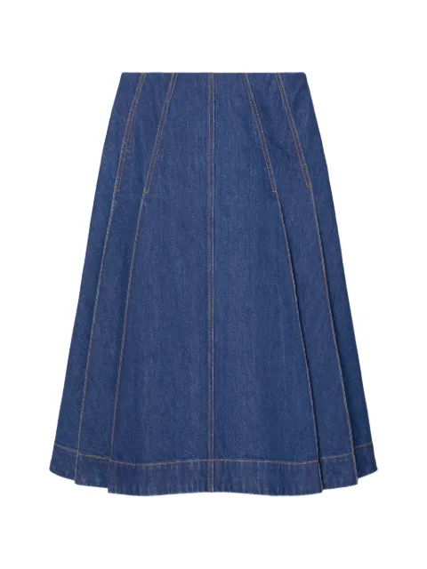 Tory Burch pleated denim skirt Blue 182135