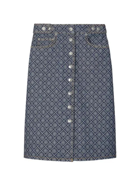 Tory Burch flared buttoned skirt Blue 181465
