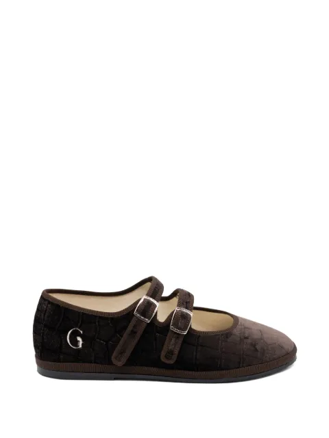 Gondolina Croco Mary Jane ballet flats Brown GPLB2