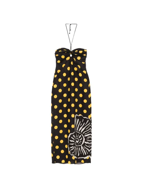 Cala de la Cruz Leda polka-dot midi dress Black 25C218