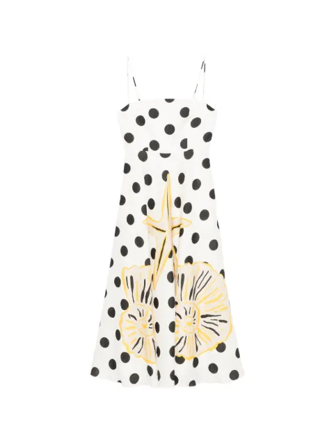 Cala de la Cruz Delta polka-dot midi dress White 25C225