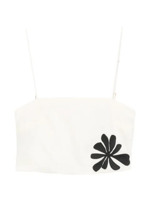 Cala de la Cruz Ariella floral-patch top White 25C189