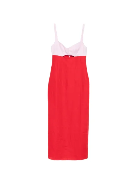 Cala de la Cruz Nara cut-out midi dress Red 25C287