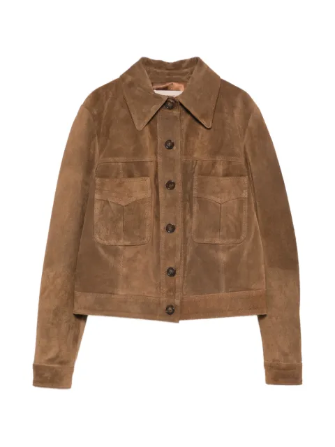 Blanca Vita pocket button leather jacket Brown WETECAMOSCIO