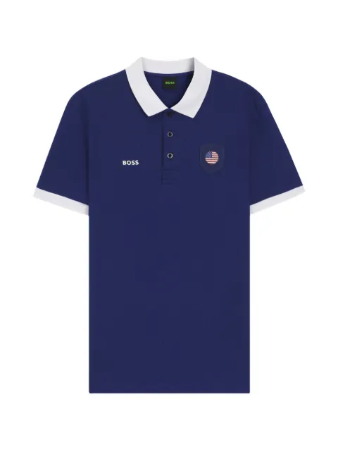 BOSS Paddy polo shirt with country flag Blue 50559263
