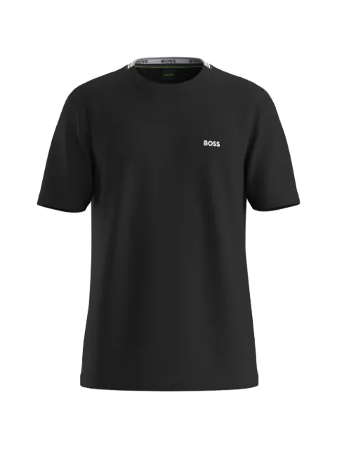 BOSS embroidered-logo T-shirt in cotton piqué Black 50529941001