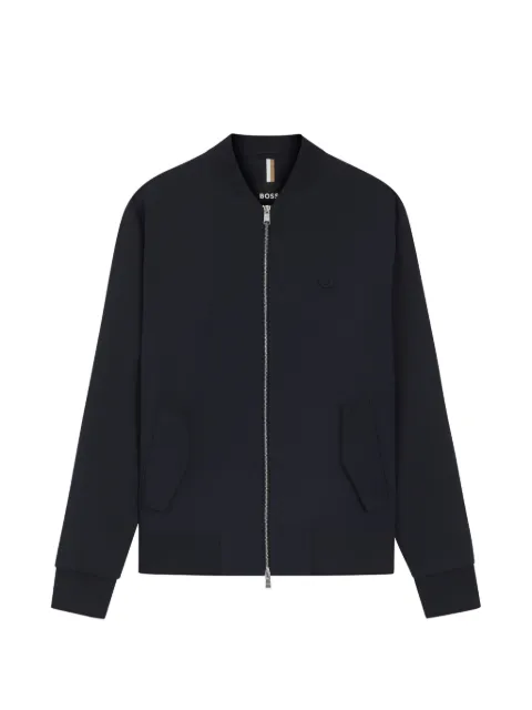 BOSS mercerised-cotton zip-up sweatshirt with Double B Monogram Blue 50557853