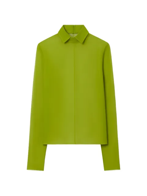 Tory Burch silk collared top Green 182167