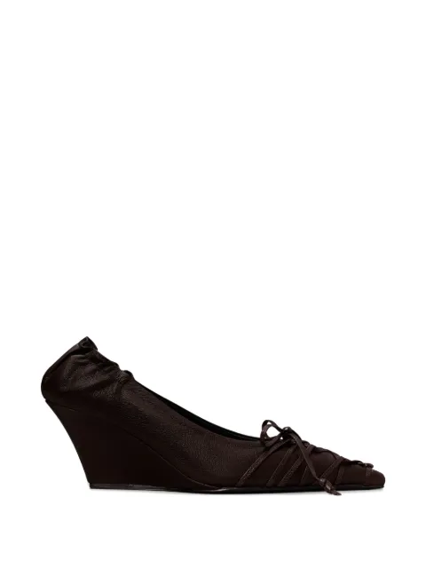 Tory Burch lace-up wedge pumps Brown 182253