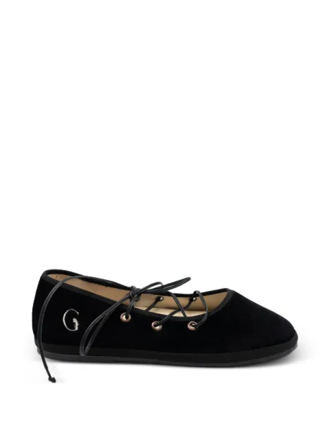 Gondolina Mascareta lace-up ballet flats Black GPL08