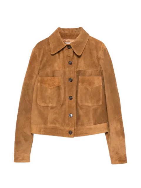 Blanca Vita pocket button leather jacket Brown WETECAMOSCIO