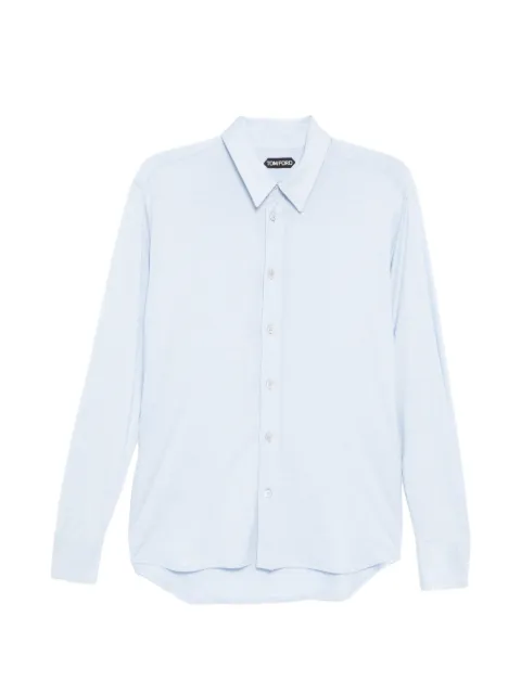 TOM FORD classic collar long-sleeve shirt Blue JBL014JMS026UDB