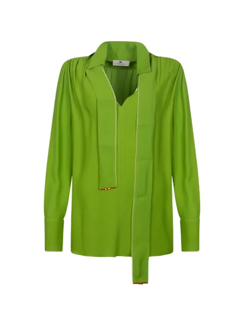Elisabetta Franchi sash V-neck blouse Green CA14661E2