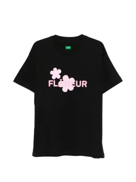 FLÂNEUR Organic Flower T-shirt Black FTSH171