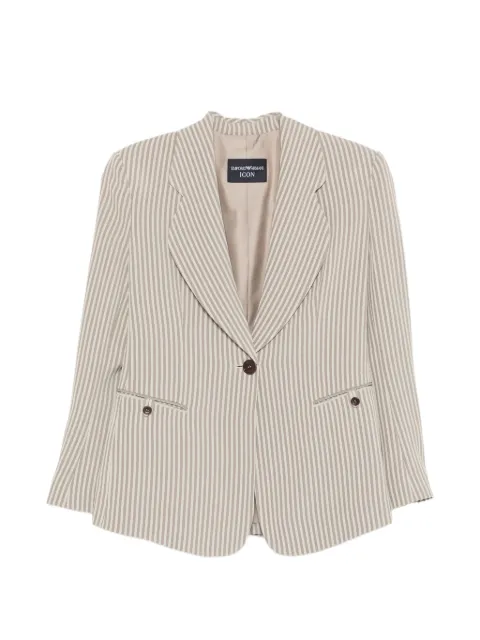 Emporio Armani striped-pattern button blazer Neutrals EW003742TE18991