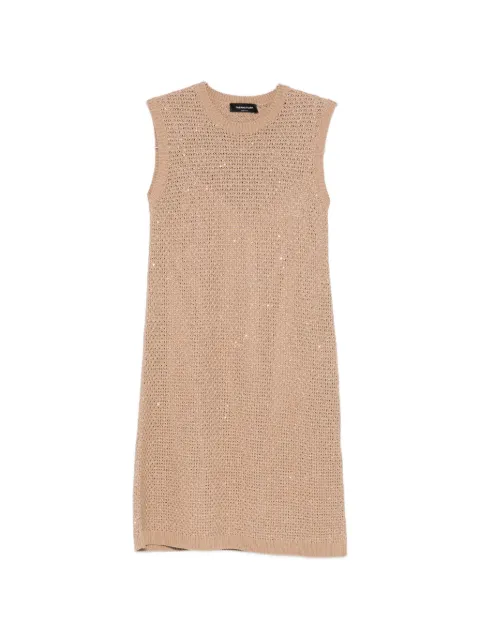 Fabiana Filippi open-knit sleeveless mini dress Neutrals ABD276F593M1200000