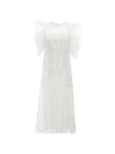 Gemy Maalouf A-line embroidered midi dress White GMS226696MD
