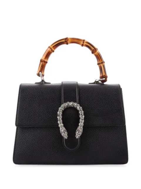 Gucci Pre-Owned Dionysus Bamboo Top Handle Bag Leather Medium satchel Black IIYW8E89G6OMH7UG