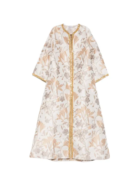 Baruni Aziza floral-jacquard maxi dress White SS2621WT