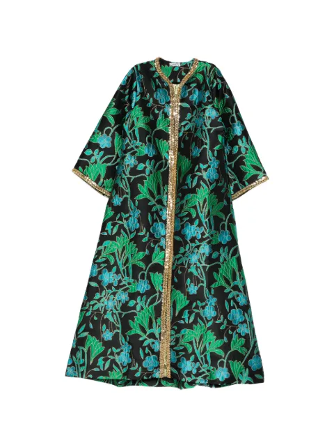 Baruni Aziza floral-jacquard maxi dress Black SS2621BL
