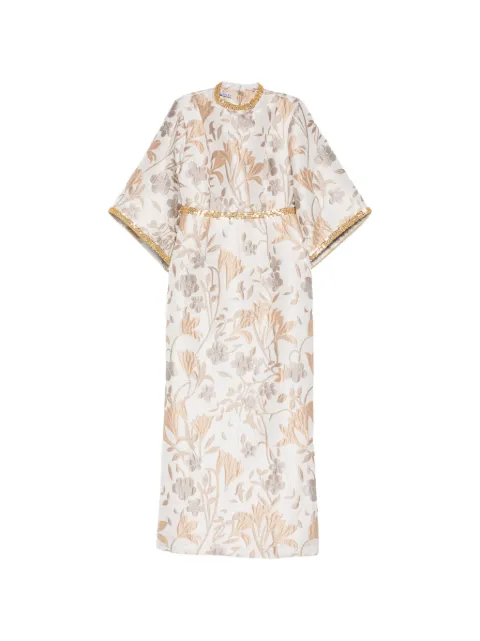 Baruni Mira floral-jacquard embellished maxi dress White SS2620WT