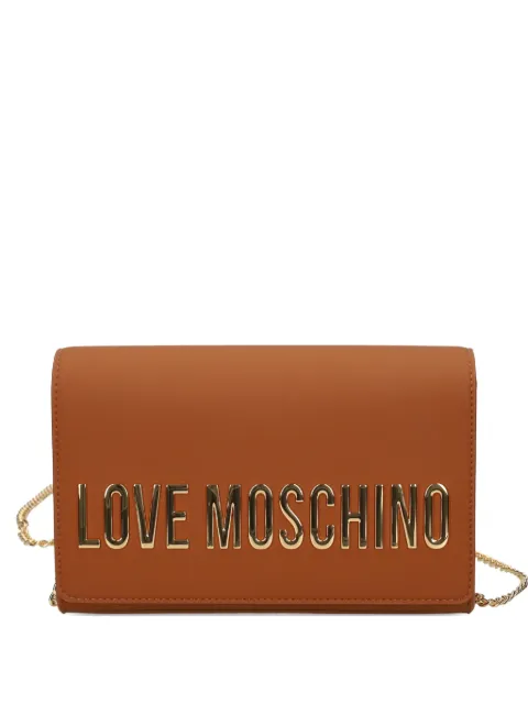 Love Moschino logo-lettering satchel bag Brown JC4103PP1O