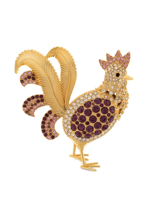 Dolce & Gabbana embellished rooster brooch Gold WPS1A5W1111