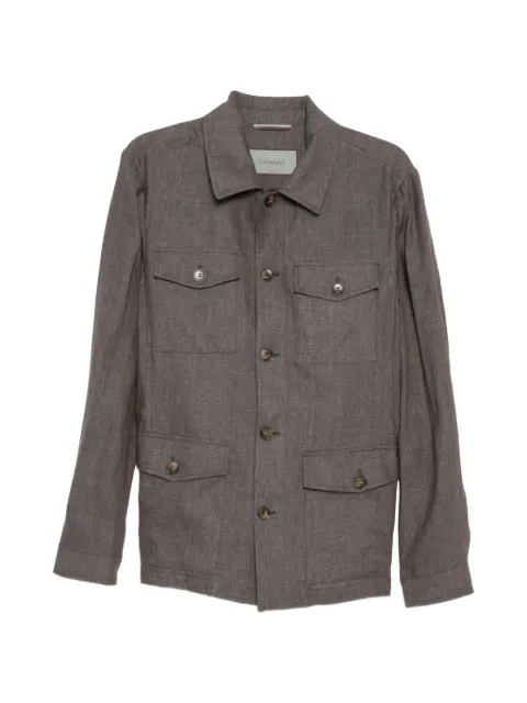 Canali flap pockets shirt jacket Brown 31247AE05958502